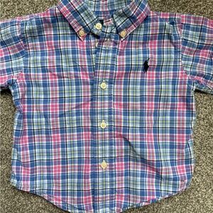 Ralph Lauren Kids Plaid Shirt - Blue and Pink